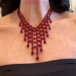 Vintage Cache Red Bead Bib Ckoker, NWT